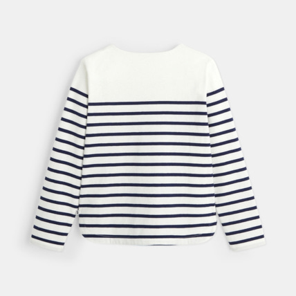 Avis T-shirt marinière à personnaliser d'un cœur bleu fille OKAIDI 3