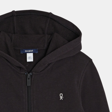 Avis Sweat-shirt uni à capuche noir garçon OKAIDI 3