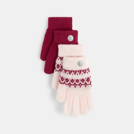 Avis Gants en tricot (lot de 2 paires différentes) rose fille OKAIDI 2