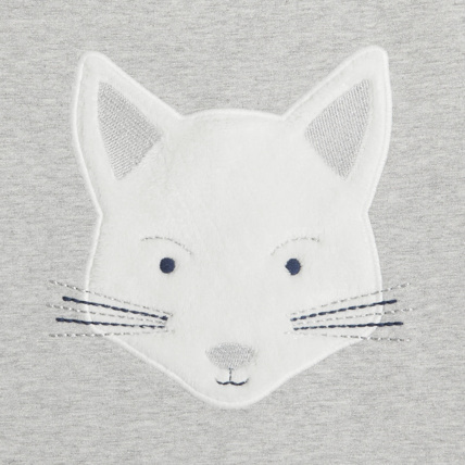 Avis Sweat-shirt pailleté motif chat gris fille OKAIDI 3