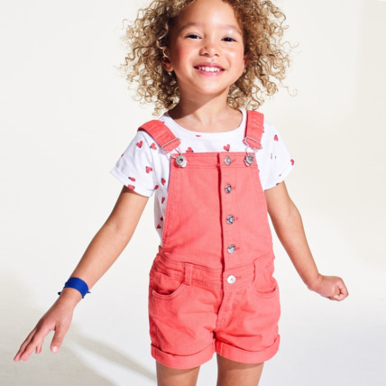 Avis Salopette-short en toile rouge fille OKAIDI 4
