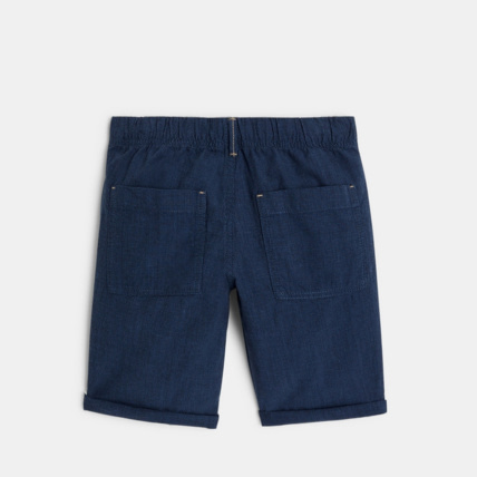 Avis Bermuda chic en lin mélangé bleu garçon OKAIDI 3