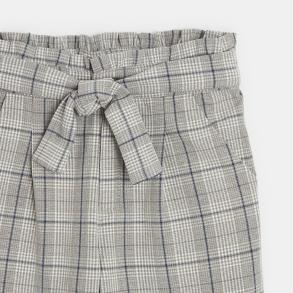 Avis Pantalon taille haute à carreaux gris fille OKAIDI 3