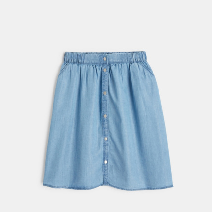 Avis Jupe évasée en denim fin bleue fille OKAIDI 1