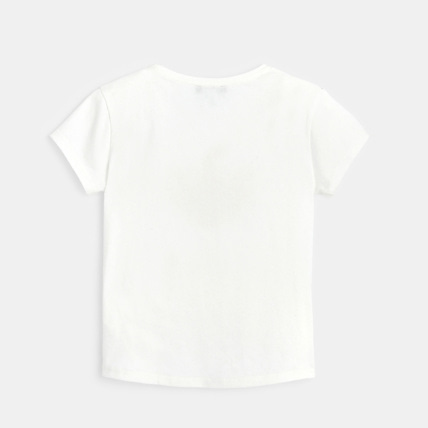 Avis T-shirt manches courtes fleur en sequins jaune fille OKAIDI 3
