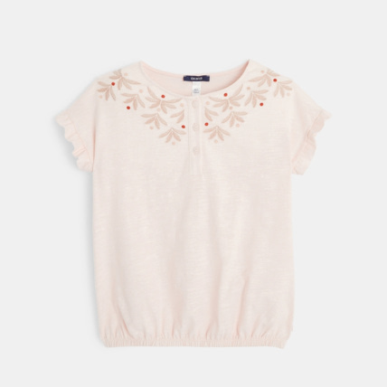 Avis T-shirt blousant brodé rose fille OKAIDI 2