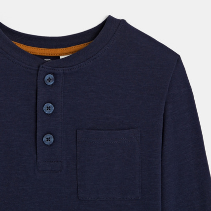 Avis T-shirt à col boutonné bleu garçon OKAIDI 2