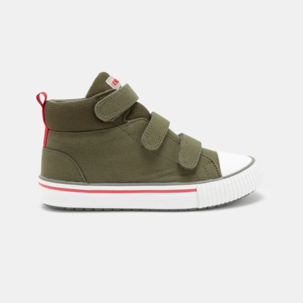 Avis Baskets mid toile à scratch vertes garçon OKAIDI 1