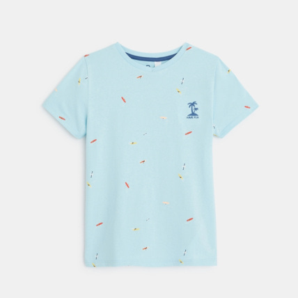 Avis T-shirt manches courtes à petits motifs bleu garçon OKAIDI 2