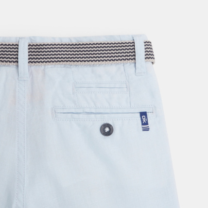 Avis Bermuda toile habillé et ceinture bleu garçon OKAIDI 3