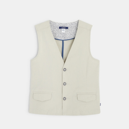 Avis Gilet de costume beige garçon OKAIDI 1