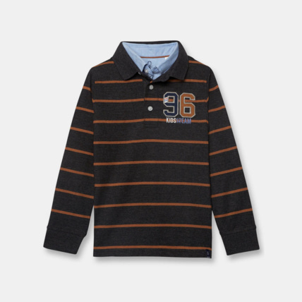 Avis Polo jersey rayé gris garçon OKAIDI 1