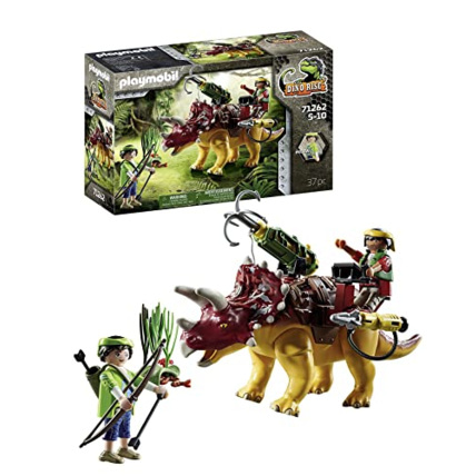 Avis Playmobil Dino Rise - Tricératops et soldats, dinosaure avec armure amovible PLAYMOBIL 1