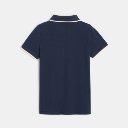 Avis Polo piqué col couleur bleu garçon OKAIDI 4