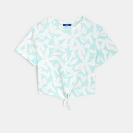 Avis T-shirt imprimé noué bleu fille OKAIDI 1