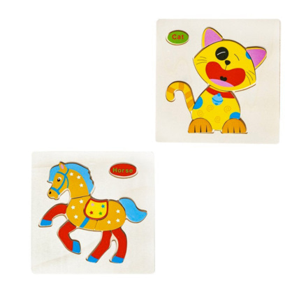 Avis Lot de 4 puzzles d'encastrement en bois HOLZ ISO TRADE 3