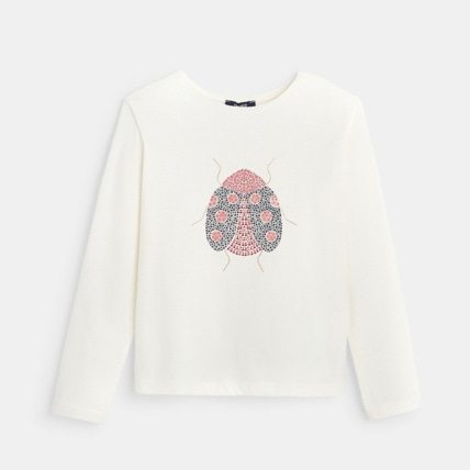 Avis T-shirt à motif original blanc fille OKAIDI 1