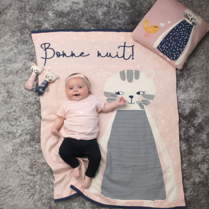 Avis Couverture plaid enfant en coton bio, Chaton Sevira Kids 3