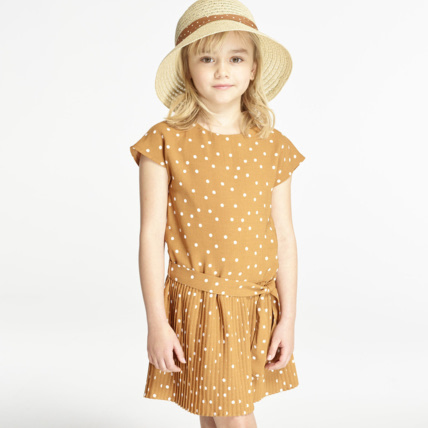 Avis Robe chic à petits pois beige fille OKAIDI 1