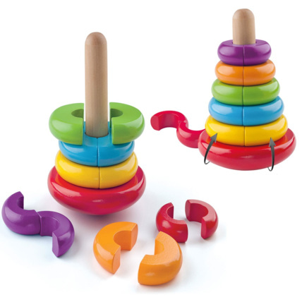 Avis Pyramide anneaux magnétiques empilables Montessori PAM WOODY 2