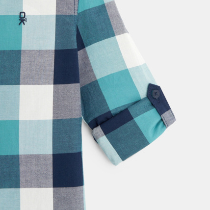 Avis Chemise manches longues à carreaux bleue garçon OKAIDI 4