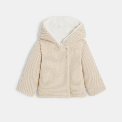 Avis Veste chaude en maille doublée soft boa à capuche naissance OBAÏBI 1
