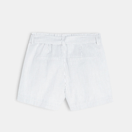 Avis Short ceinturé en toile rayée gris fille OKAIDI 4