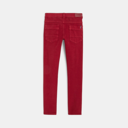 Avis Pantalon skinny en toile bi-stretch rouge garçon OKAIDI 5