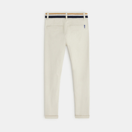 Avis Pantalon chino ceinturé en toile beige garçon OKAIDI 3