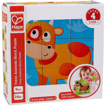 Avis Puzzle cubes Animaux de la ferme HAPE 1