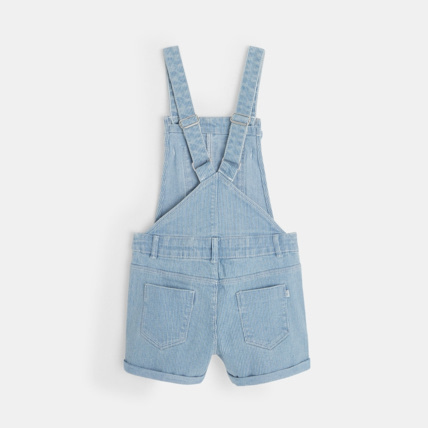 Avis Salopette-short en jean rayé bleue fille OKAIDI 3