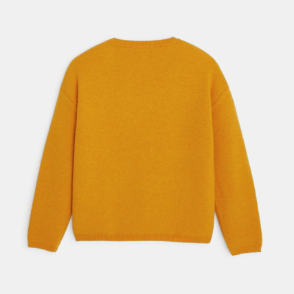 Pull en tricot motif renard jaune fille OKAIDI Comparateur Avis Prix