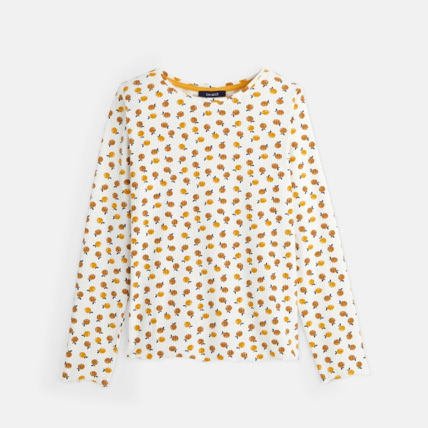 Avis T-shirt manches longues motifs fruits jaune fille OKAIDI 2