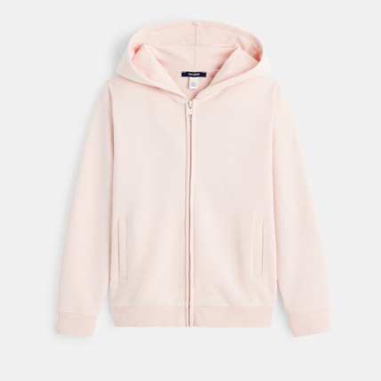 Avis Sweat-shirt à capuche uni rose fille OKAIDI 1