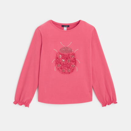 Avis T-shirt à motif coccinelle rose fille OKAIDI 2