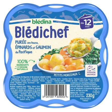 Avis BLEDICHEF Purée onctueuse, épinards et saumon du Pacifique  Blédina 1