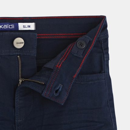 Avis Bermuda slim en toile hyper-stretch bleu garçon OKAIDI 4