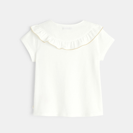 Avis T-shirt volanté manches courtes blanc fille OKAIDI 3
