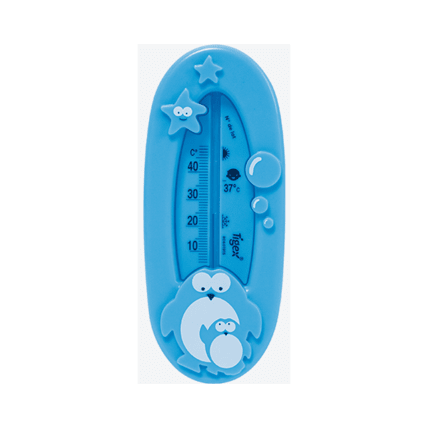 Thermomètre de bain digital Dino Quarry Blue en silicone souple