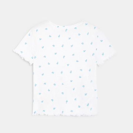 Avis T-shirt à bords ondulés bleu fille OKAIDI 3