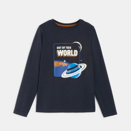 Avis T-shirt à message "out of the world" gris garçon OKAIDI 2