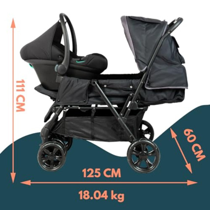 Poussette double cosy et assise hot sale