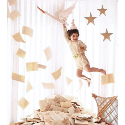 Avis Trophée mural enfant,  Cigogne en lin beige Sevira Kids 8
