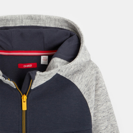 Avis Sweat zippé à capuche bicolore gris garçon OKAIDI 3