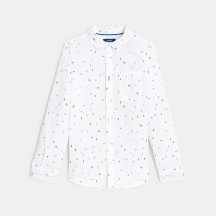 Avis Chemise manches longues imprimée blanche garçon OKAIDI 1