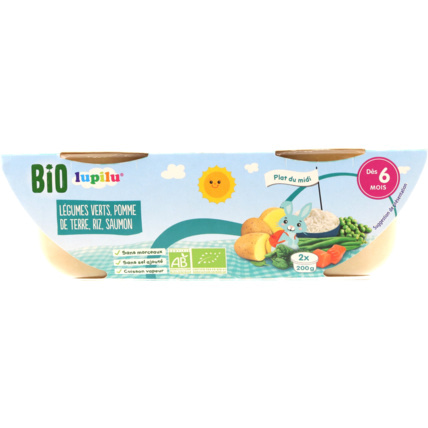 Avis Coupelles 6 mois midi Bio - Légumes verts, pomme de terre, riz, saumon lupilu® 2