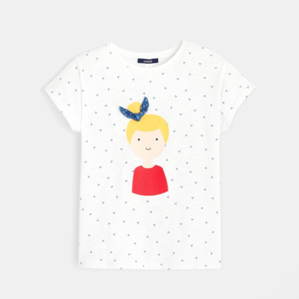 Avis T-shirt flammé motif fillette blanc OKAIDI 2
