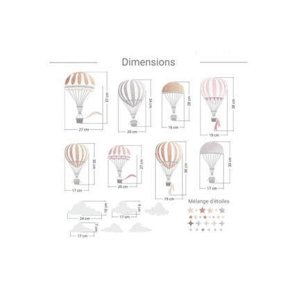 Avis Sticker montgolfières irisées avec nuages Mon Lit Cabane 2