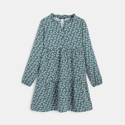 Avis Robe volantée imprimée verte fille OKAIDI 1