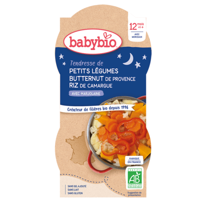 Avis Bonne Nuit Petits Légumes Butternut de Provence Riz de Camargue Marjolaine Babybio 1